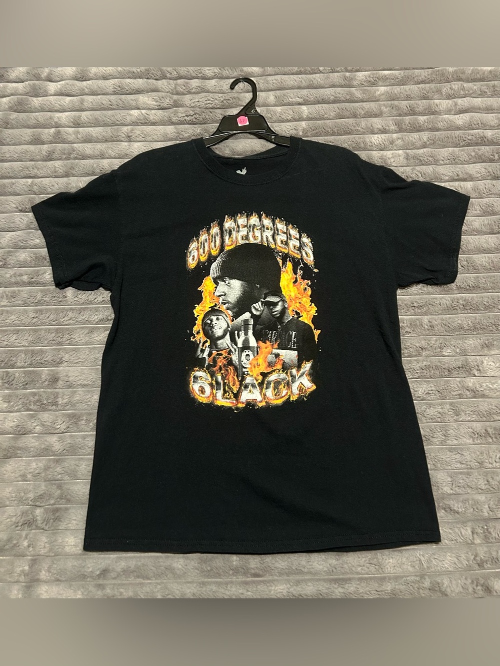 LVRN 6LACK 600 Degrees Graphic Black Rap T-Shirt